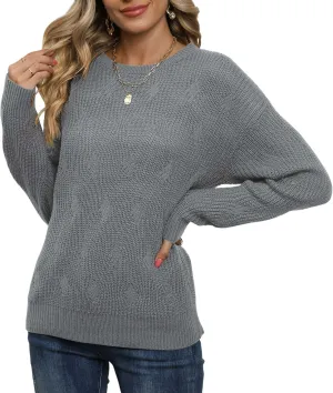 Jouica Women's Fall Lightweight Sweater Knit Casual Pullovers Sweaters for Women