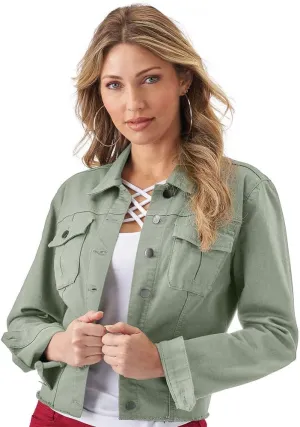 K. Jordan Womens Stretch Denim Colored Jean Jacket