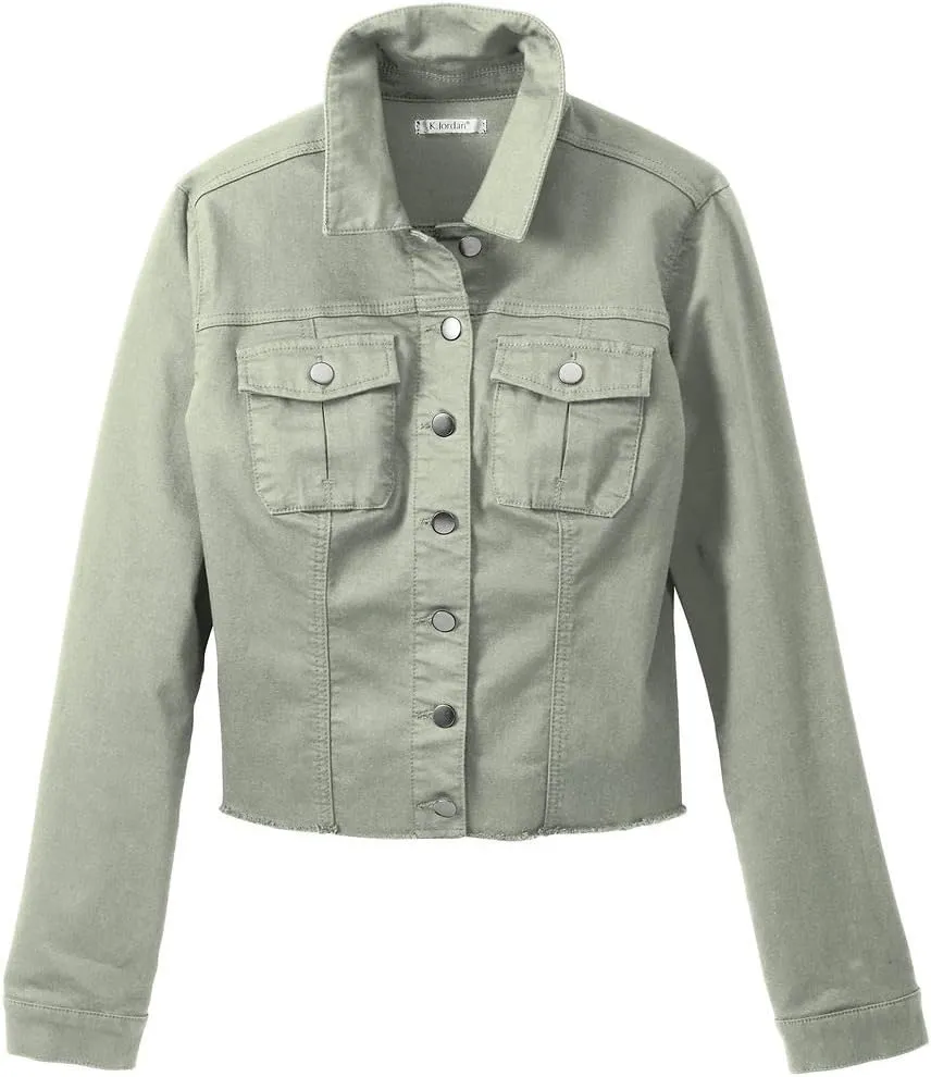 K. Jordan Womens Stretch Denim Colored Jean Jacket