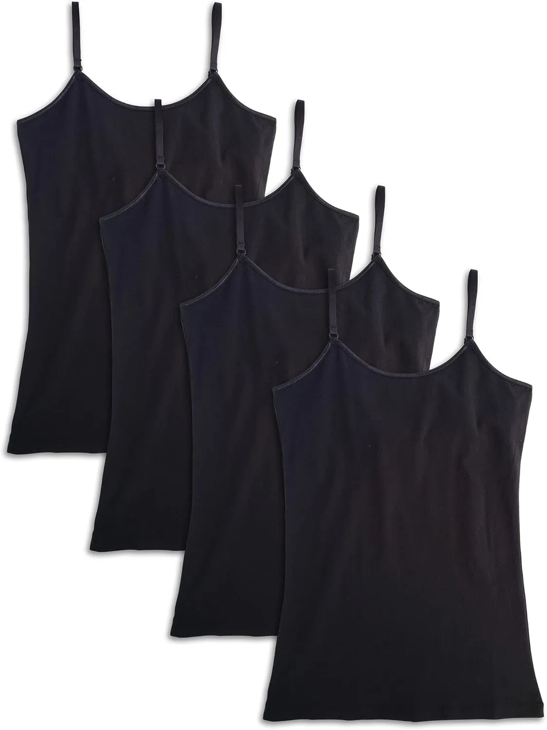 Kalon Women's 4-Pack Shelf Bra Tank Top Camisole Classic Spaghetti Strap