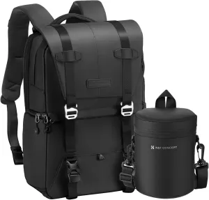 K&F Concept Camera Backpack, Camera Bags for Photographers, Camera Lens Pouch Case, Waterproof Zipper Lens Protective Bag
