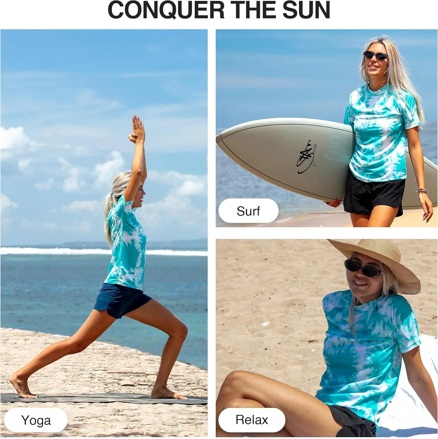 Kanu Surf Women's Breeze UPF 50 Short Sleeved Active Rashguard & Workout Top