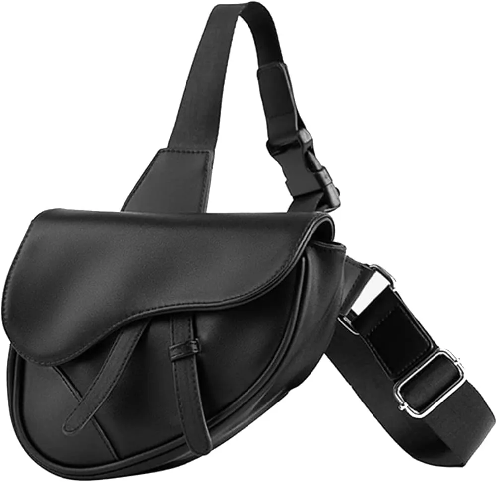 KAZANA Sling Bag Fashion Saddle Bag Leather Crossbody Backpack Daypack for Men & Women
