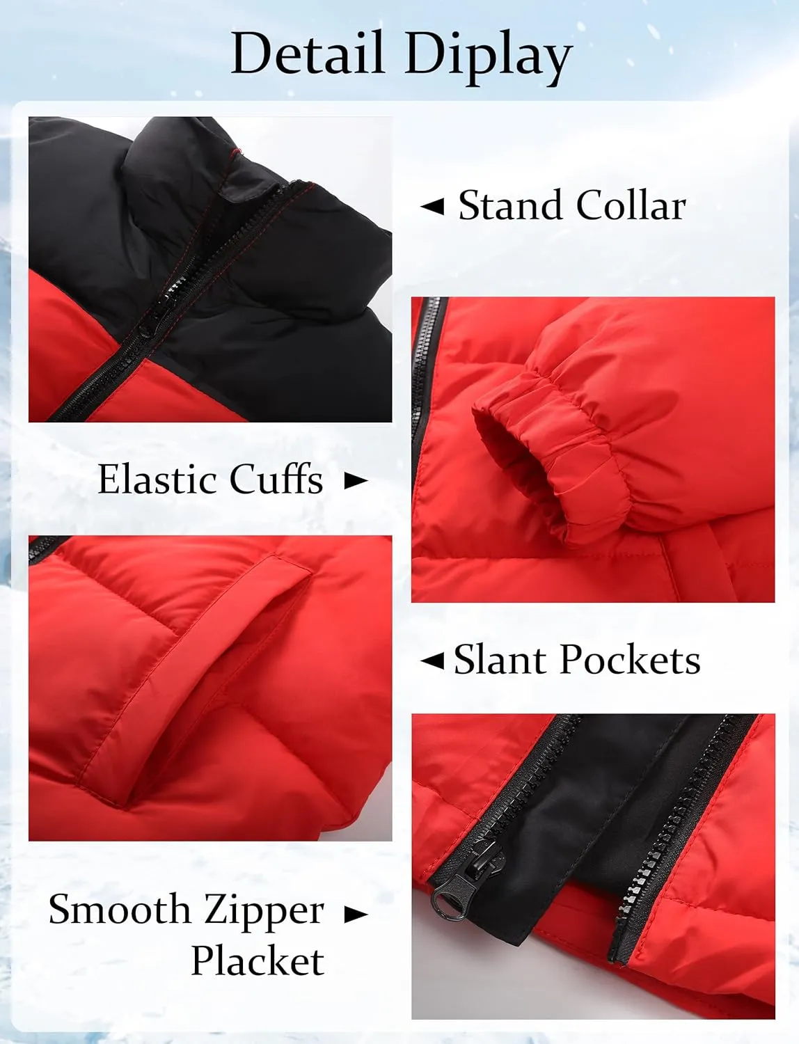 Kids Boys' Girls Winter Coat Puffer Jacket Water-Resistant Insulated Fashion Colorblock Quilted Bubble Outerwear