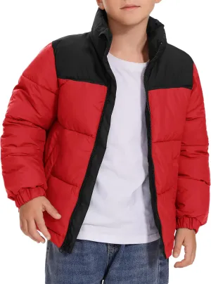 Kids Boys' Girls Winter Coat Puffer Jacket Water-Resistant Insulated Fashion Colorblock Quilted Bubble Outerwear