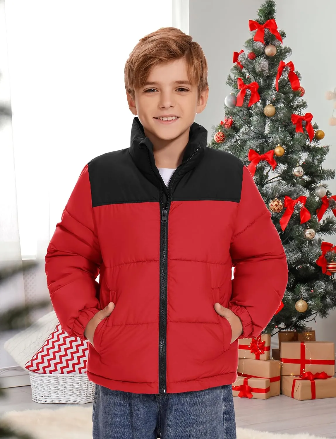 Kids Boys' Girls Winter Coat Puffer Jacket Water-Resistant Insulated Fashion Colorblock Quilted Bubble Outerwear