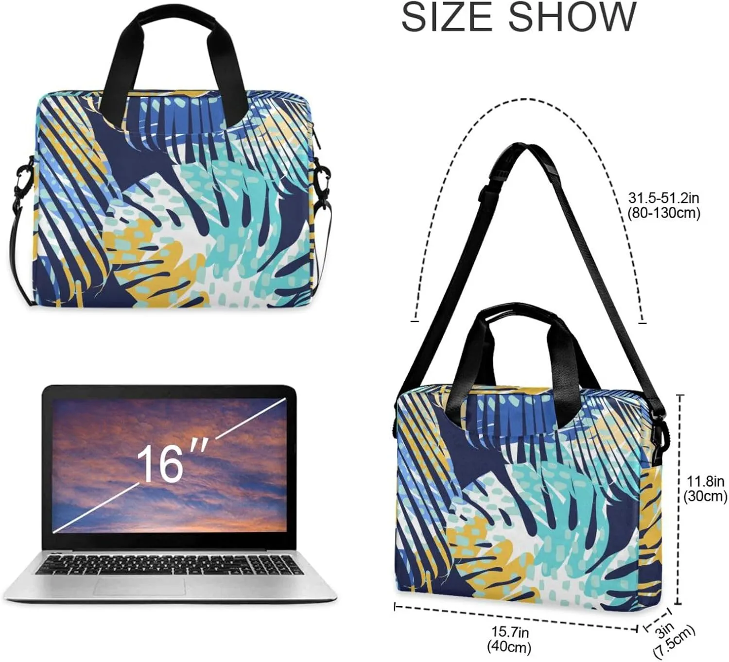 Laptop Computer Tote Bag Briefcase Crossbody Shoulder Strap Top Handle Men Women