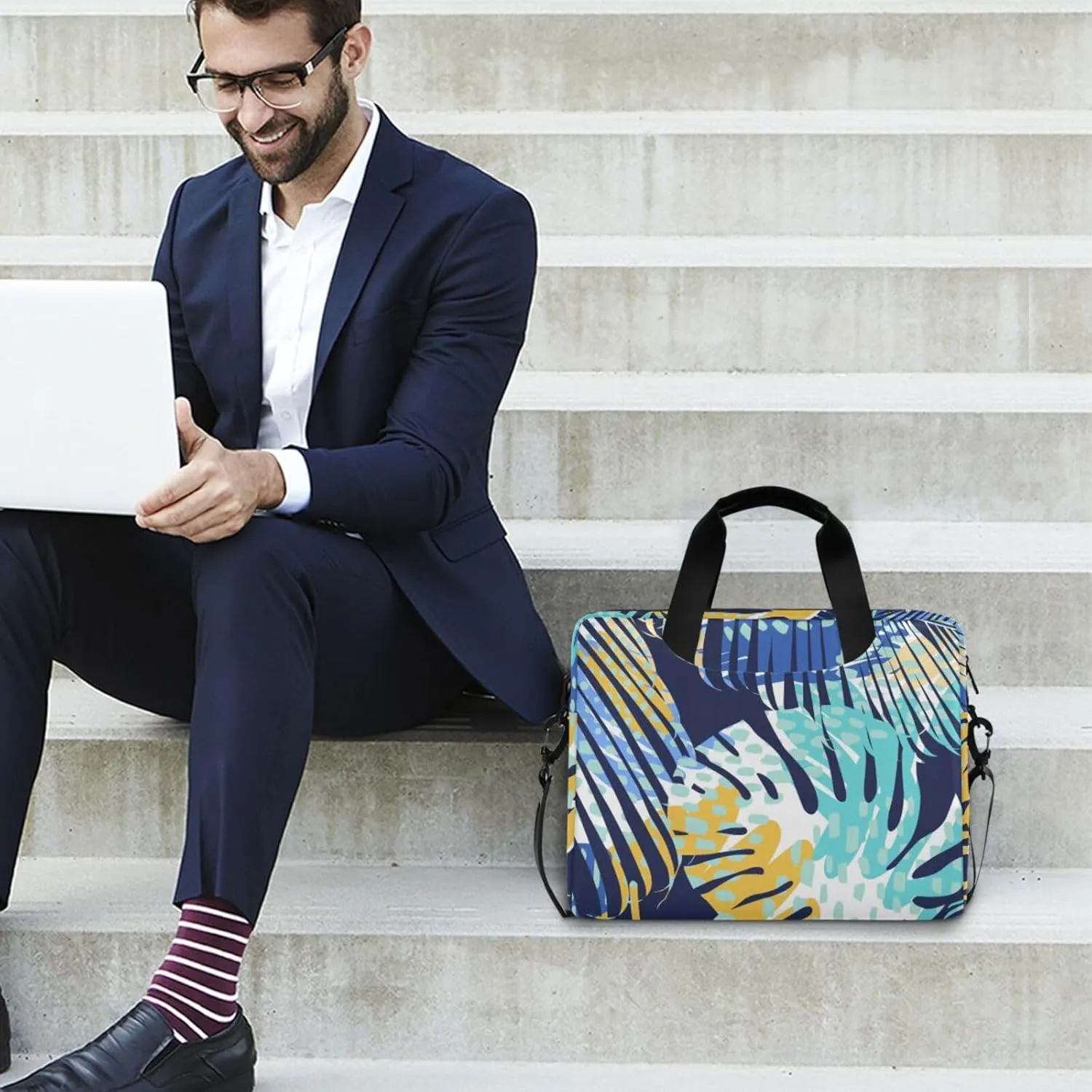 Laptop Computer Tote Bag Briefcase Crossbody Shoulder Strap Top Handle Men Women