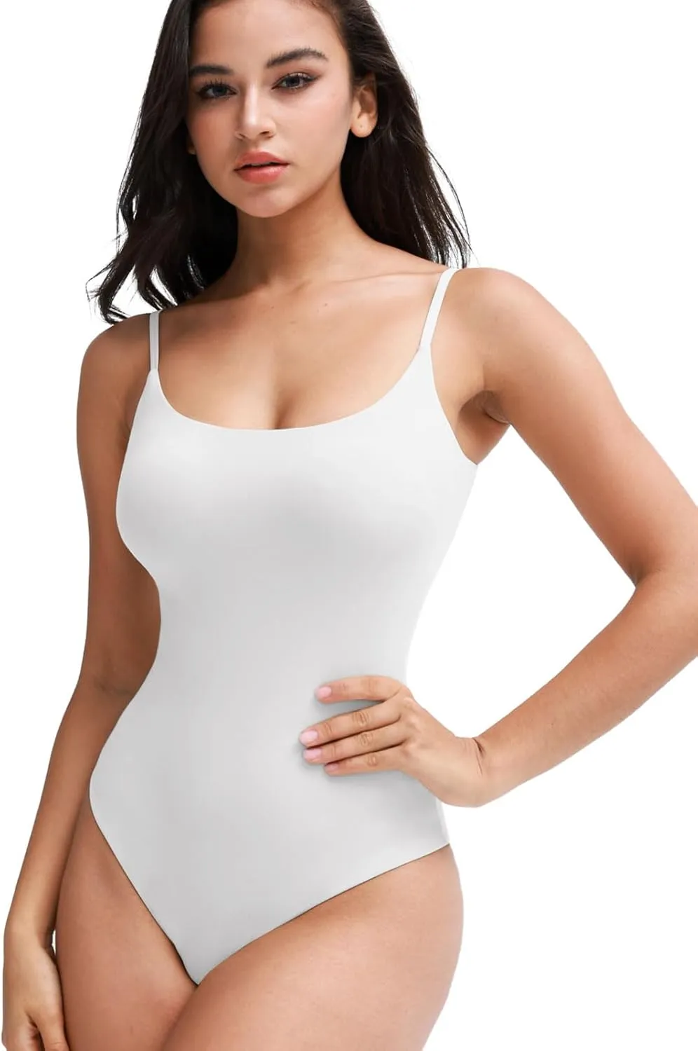 LCNBA Women's Spaghetti Strap Bodysuit Double Lined Sleeveless Thong Camisoles Bodysuit Top