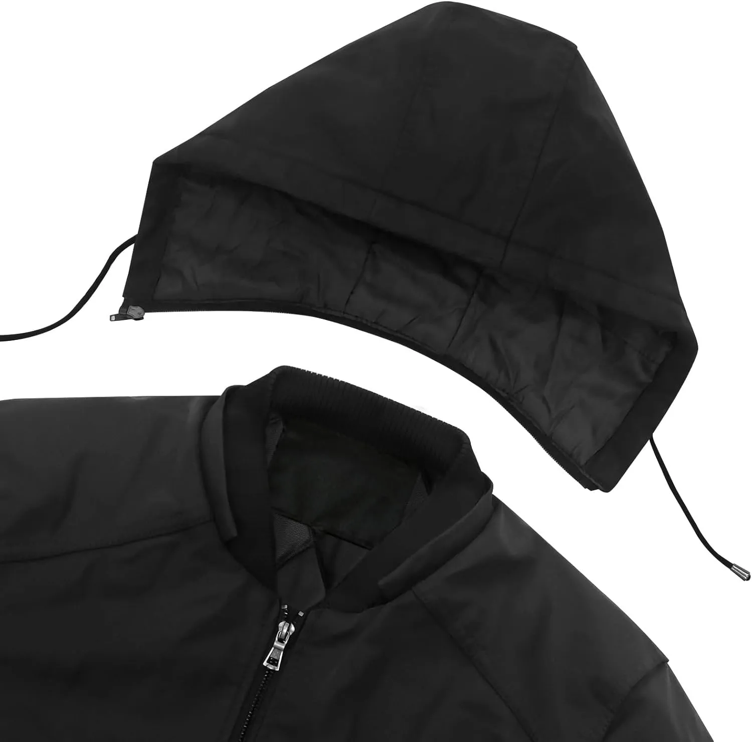 Leather Jackets for Men,Stand Collar Zip Up Motorcycle Biker Bomber Jacket With Removable Hood