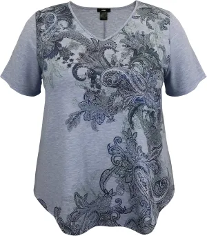 LEEBE Women and Plus Size Short Sleeve Print Top II (Small-5X)