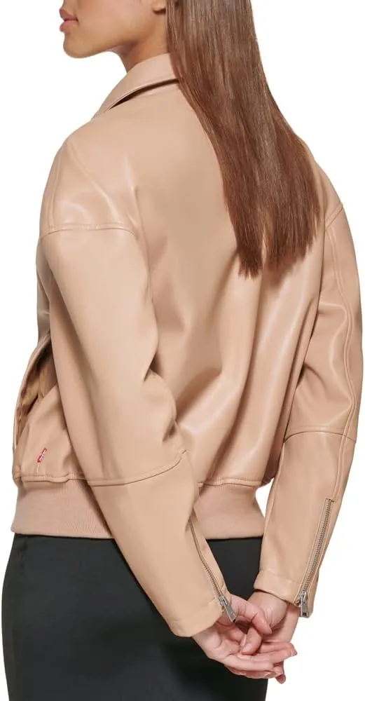 Levi's Women's Faux Leather Bomber with Laydown Collar