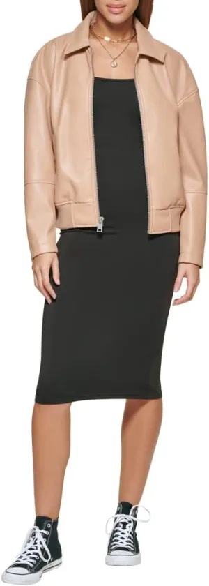 Levi's Women's Faux Leather Bomber with Laydown Collar