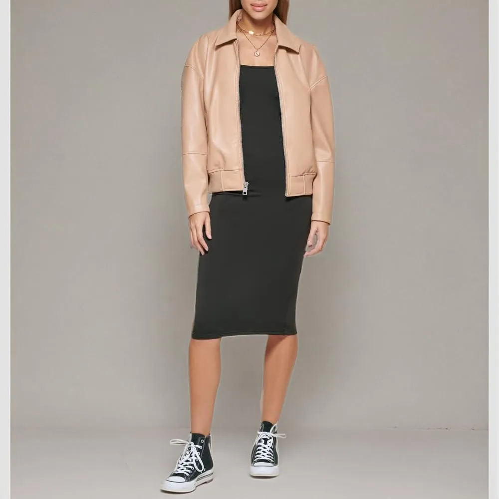 Levi's Women's Faux Leather Bomber with Laydown Collar