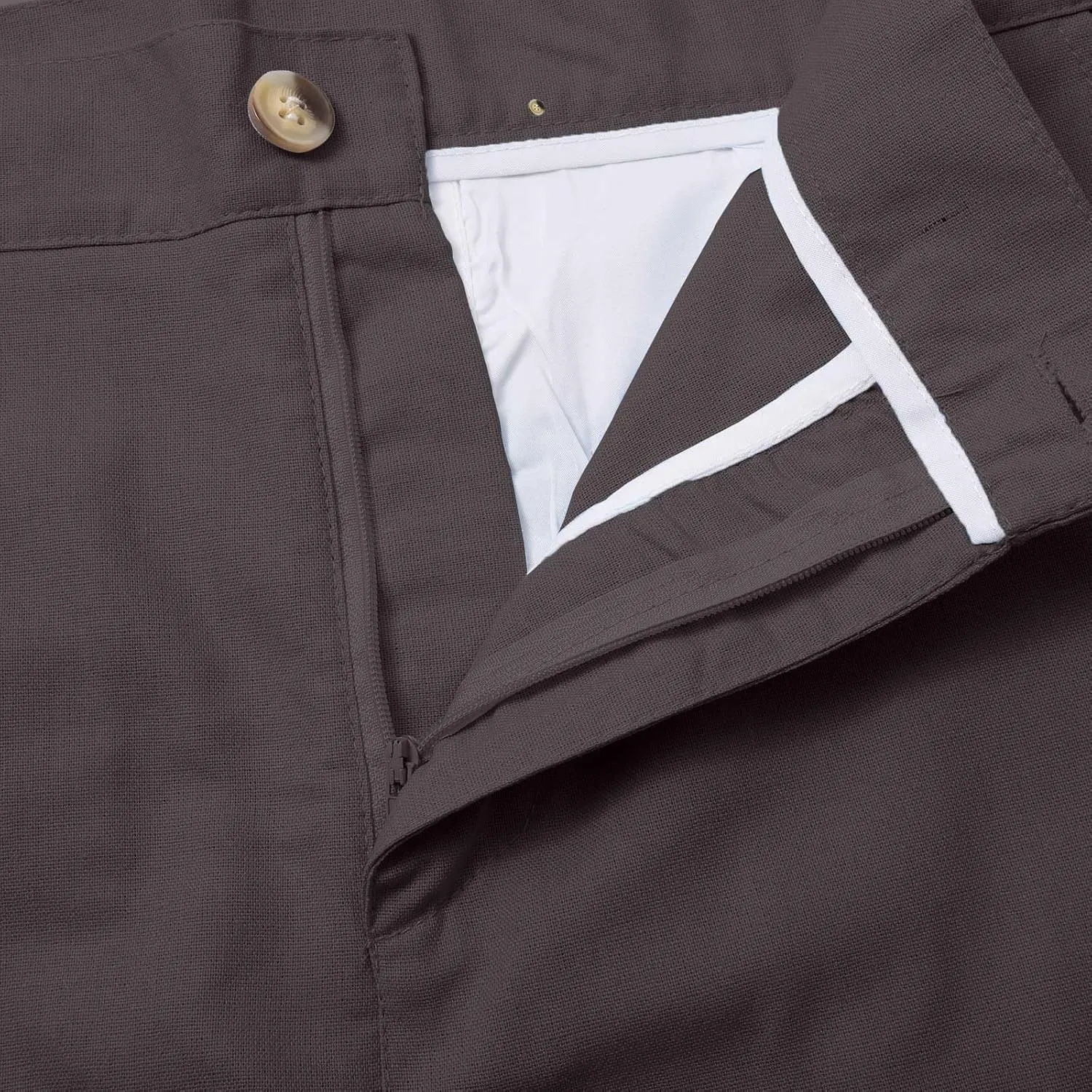 Linen Dress Pants Men Plain Vacation Casual Pants Lightweight Straight Leg Slacks Summer Outdoor Flat Front Trousers