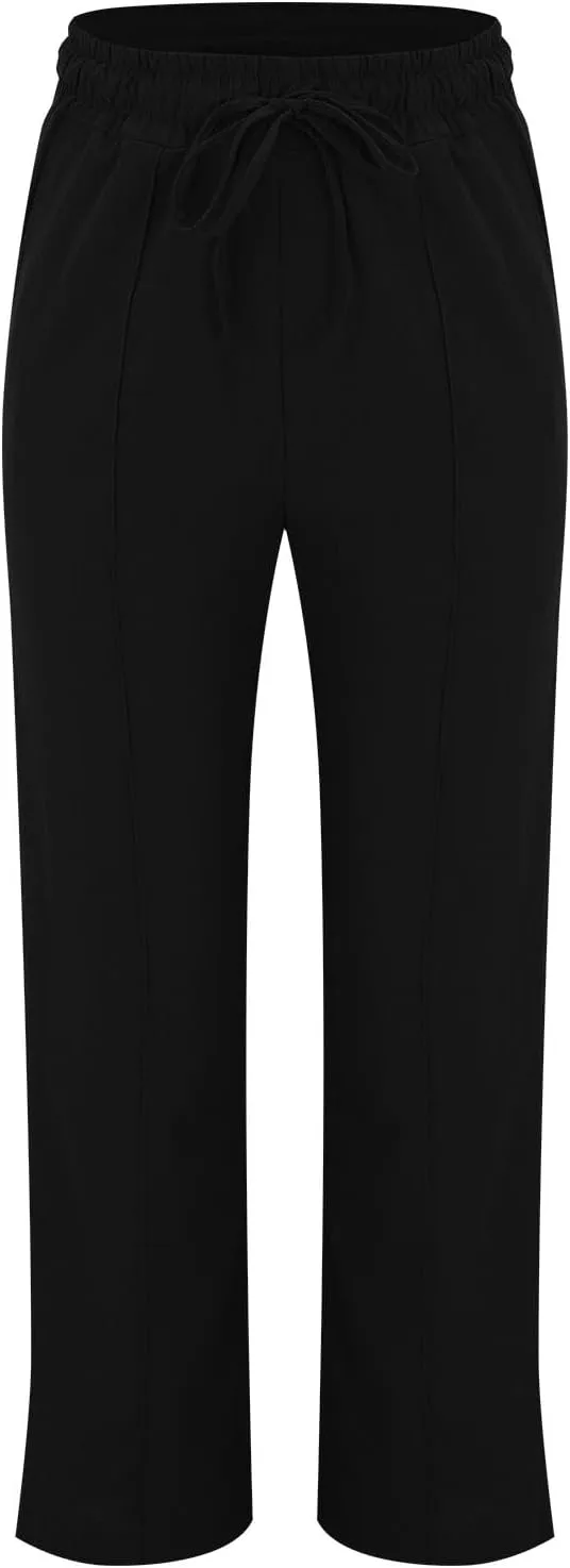 Linen Pants Capri Pants Cotton Linen High Waisted Trousers Casual Summer Lounge Trousers