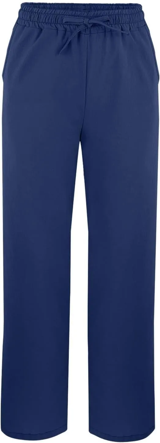 Linen Pants for Women High Waisted Elastic Drawstring Beach Pants Casual Loose Wide Leg Trousers with Pockets