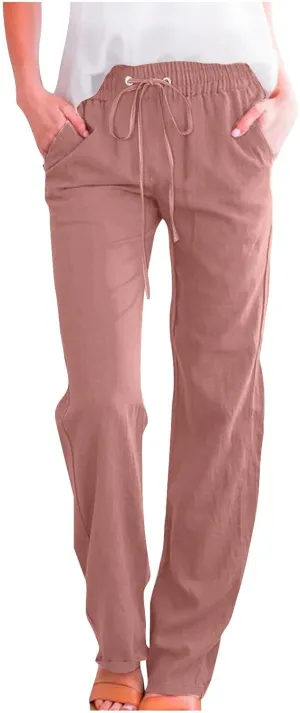 Linen Pants for Women Reduced, Linen Pants Women Plus Size Tall,Cotton Linen Beach Pants Women