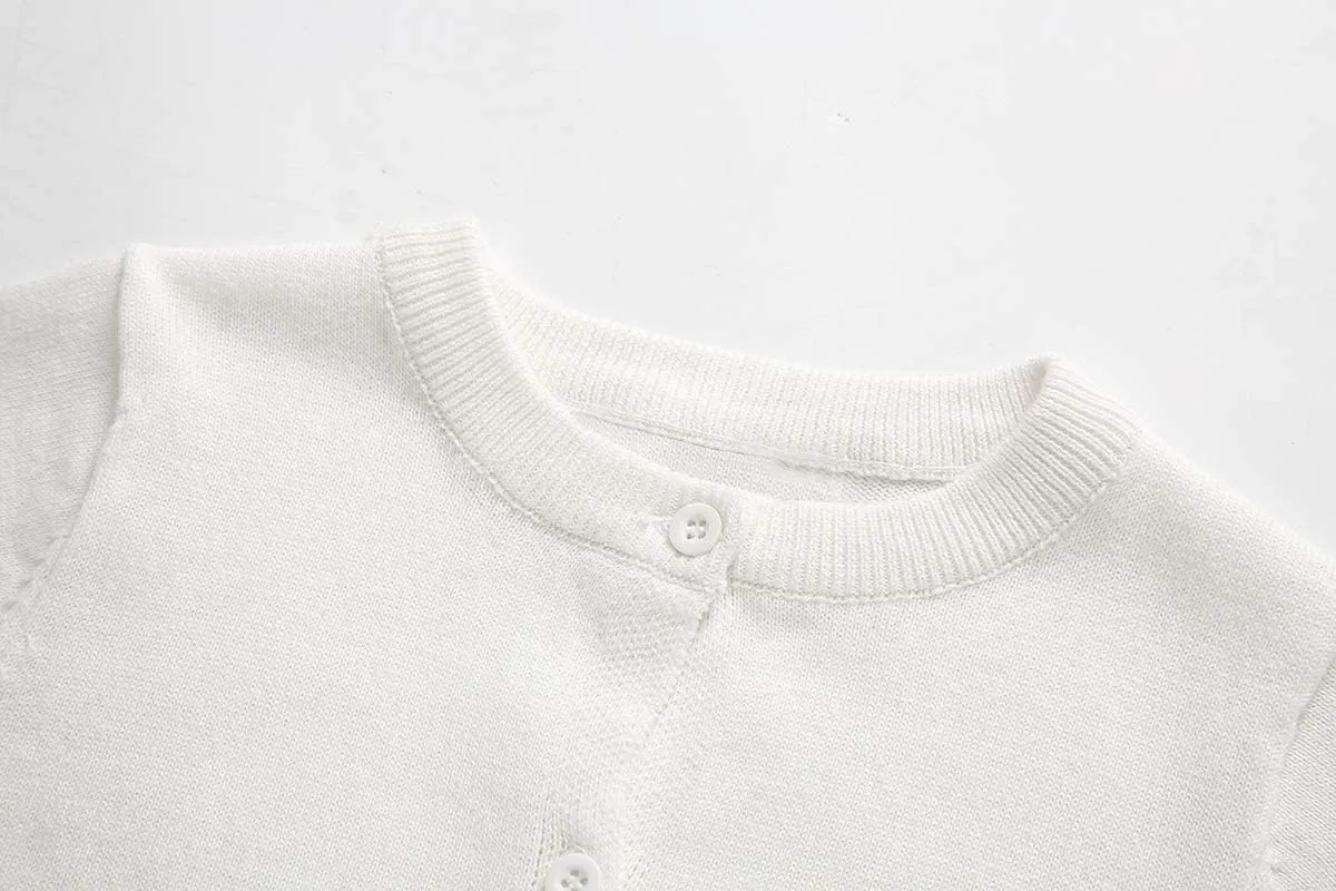 Little Girl Knit Cardigan Sweater - Toddler Button Down School Uniforms Cardigan