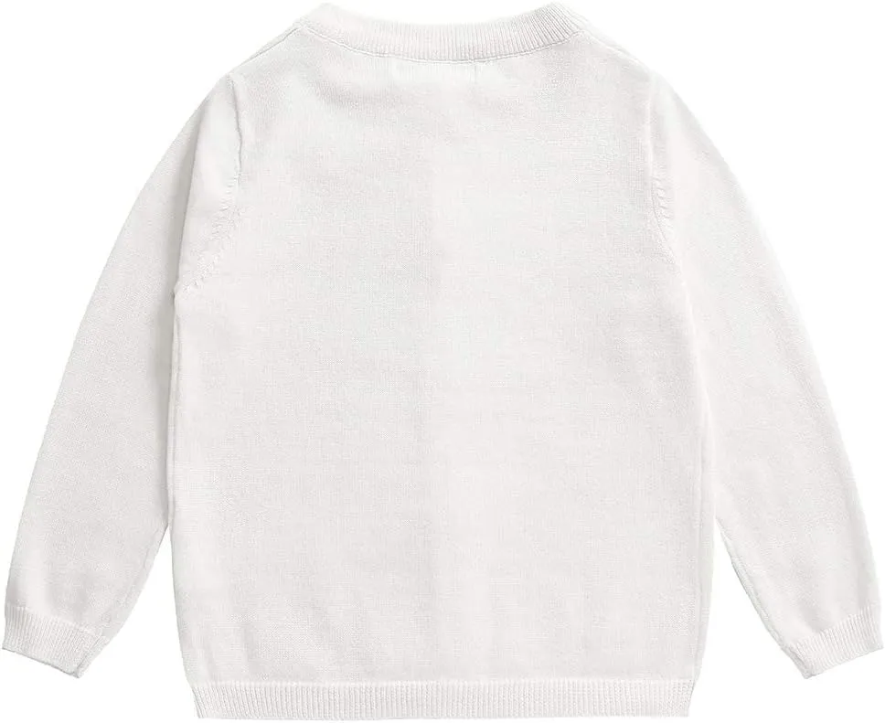 Little Girl Knit Cardigan Sweater - Toddler Button Down School Uniforms Cardigan