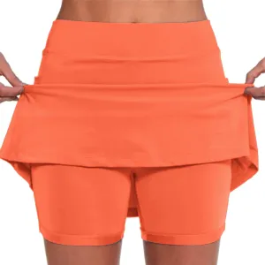 Long Golf Skirts for Women with Shorts Black Mini Skirt with Slit Low Rise Biker Shorts Women Tummy Control Plus