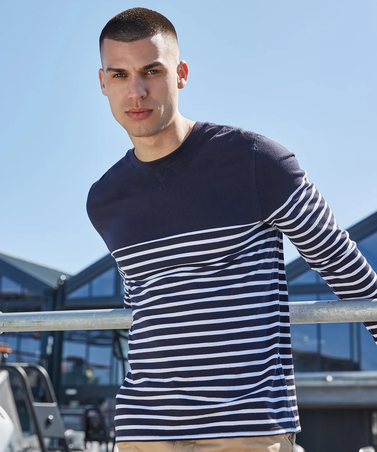 Long sleeve Breton striped T | Navy/White