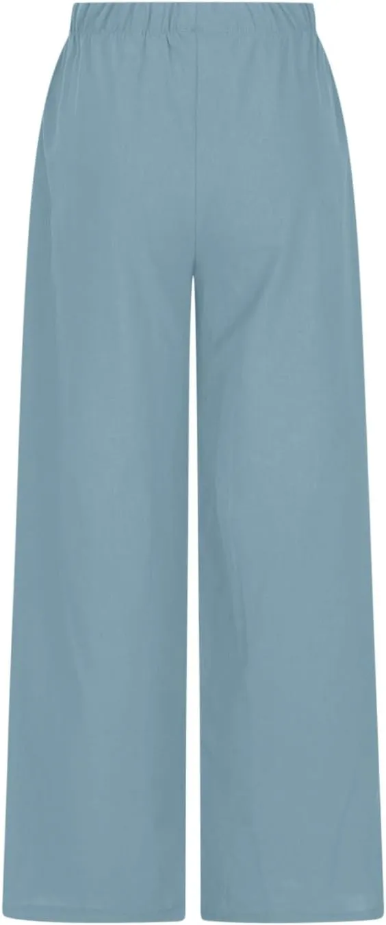 Loose Linen Pants for Women 2025 Summer Trendy Drawstring Waist Pants Beach Vacation Trousers with Pockets