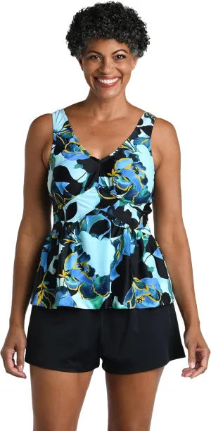 Maxine Of Hollywood Women's Over The Shoulder Empire Tankini Swimsuit Top