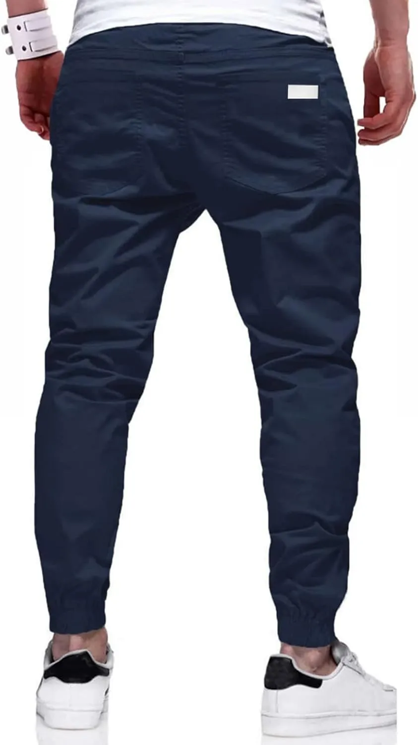 Men Joggers Chino Cargo Pants Hiking Outdoor Recreation Pants Twill Fitness Track Jogging Pants Casual Cotton Pants