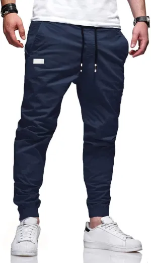 Men Joggers Chino Cargo Pants Hiking Outdoor Recreation Pants Twill Fitness Track Jogging Pants Casual Cotton Pants