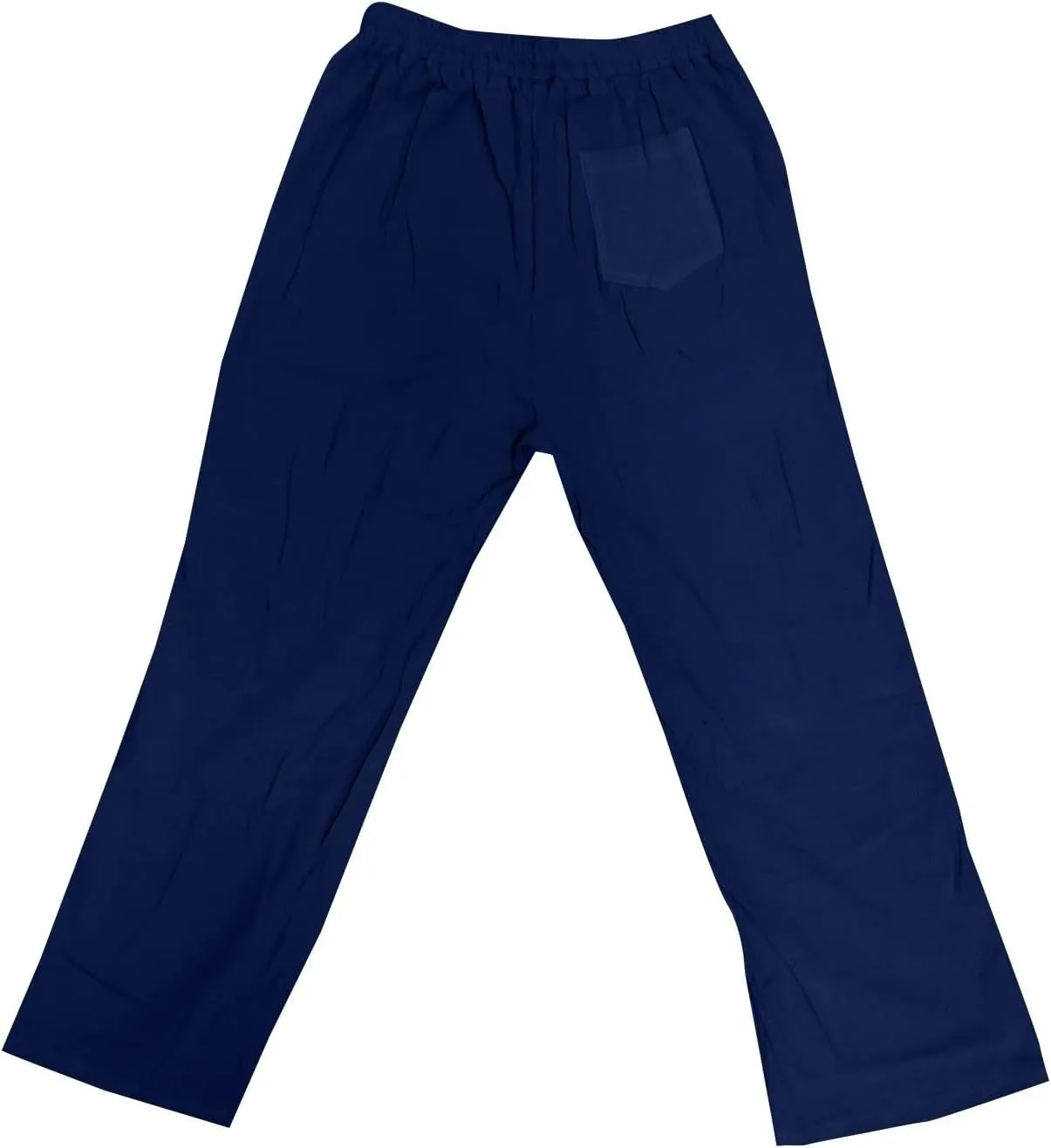 Men Linen Pants Plus Size Solid Beach Vacation Pants Drawstring Waist Lightweight Loose Slacks Summer Casual Trousers