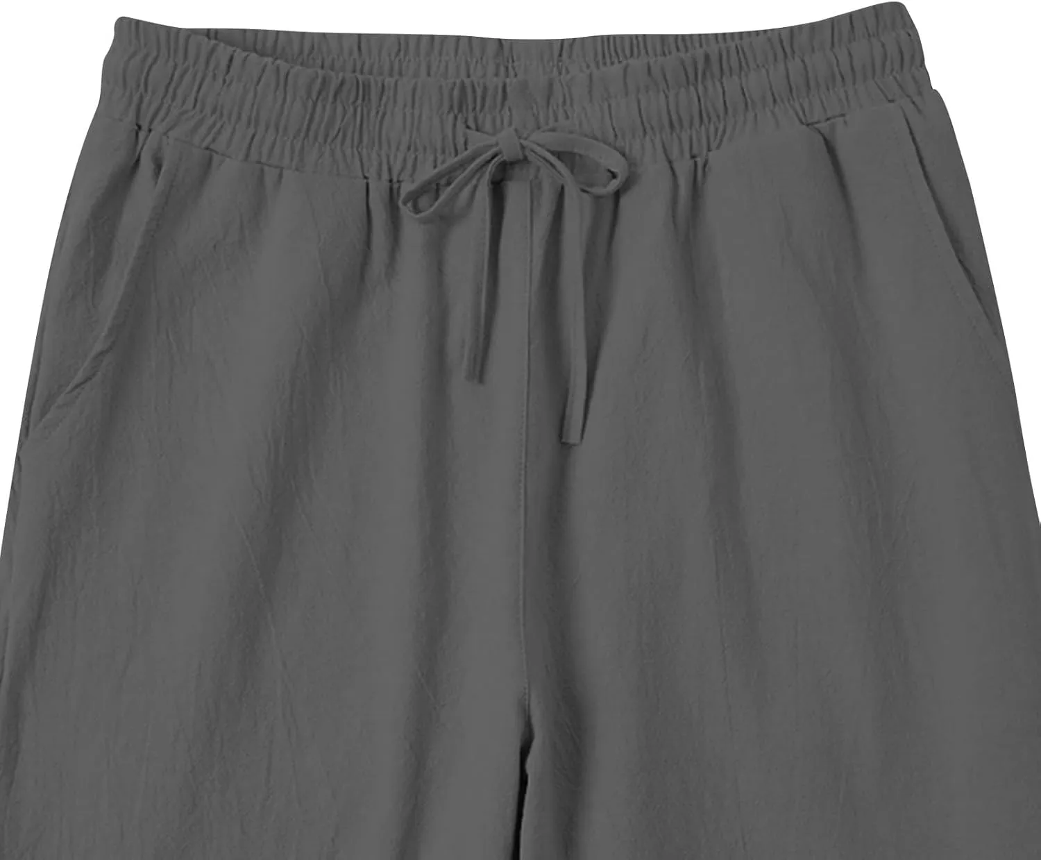 Men's 2 Pack Linen Pants Summer Casual Beach Pants Lightweight Vacation Slacks Elastic Waist Yoga Lounge Trousers