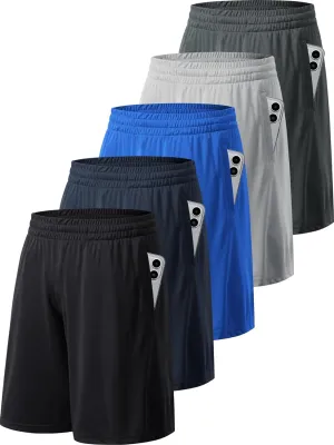 Mens 4-6 Pack Workout Gym Shorts Quick Dry Lightweight Athletic Basketball Running Shorts for Men with Pockets