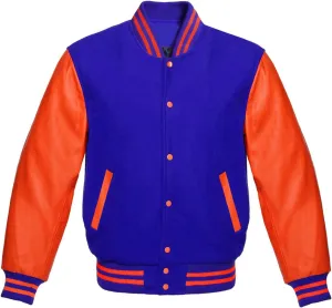 Mens Black Leather Letterman Varsity Collage Baseball Jacket - High School Jacket