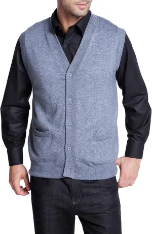 Men's Cashmere Sweater Vest with Pockets