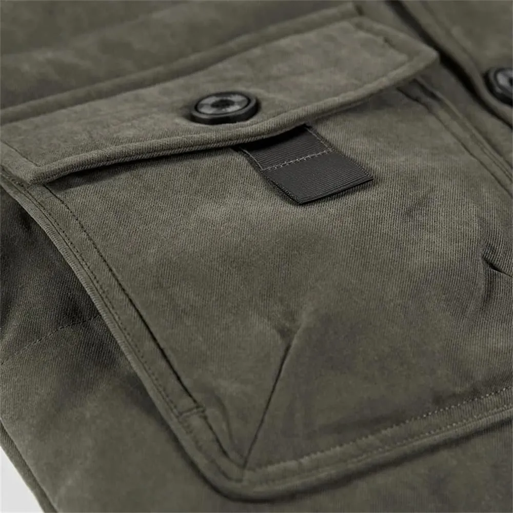 Men's Cotton Padded Warm Parka Jacket Winter Casual Fleece Long Hooded Coat Windbreaker