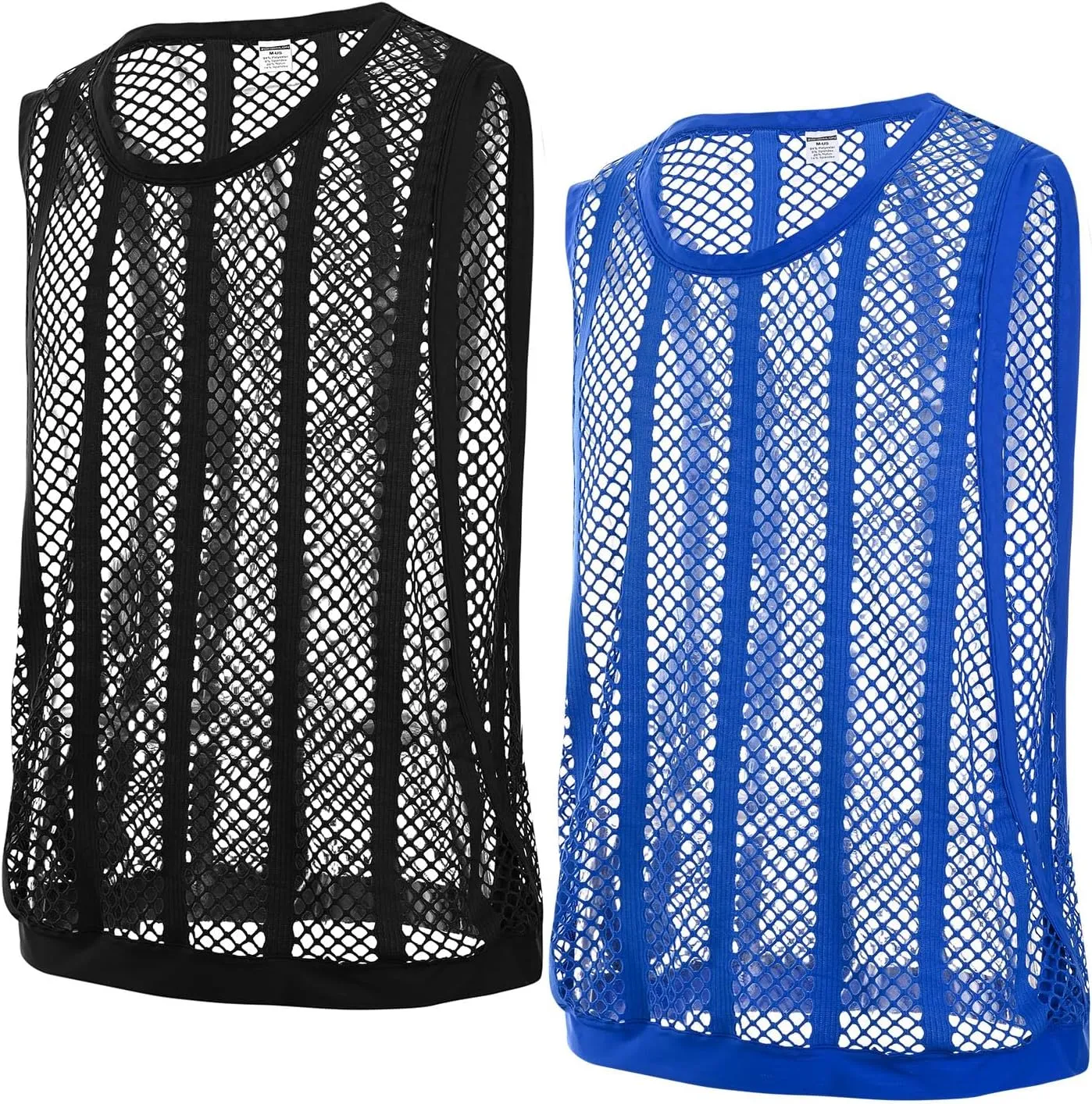 Mens Fishnet Tank Top Mesh Vest See Through Breathbale Sleeveless Shirts