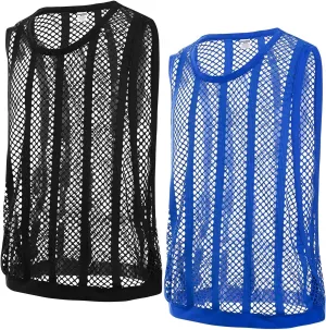 Mens Fishnet Tank Top Mesh Vest See Through Breathbale Sleeveless Shirts