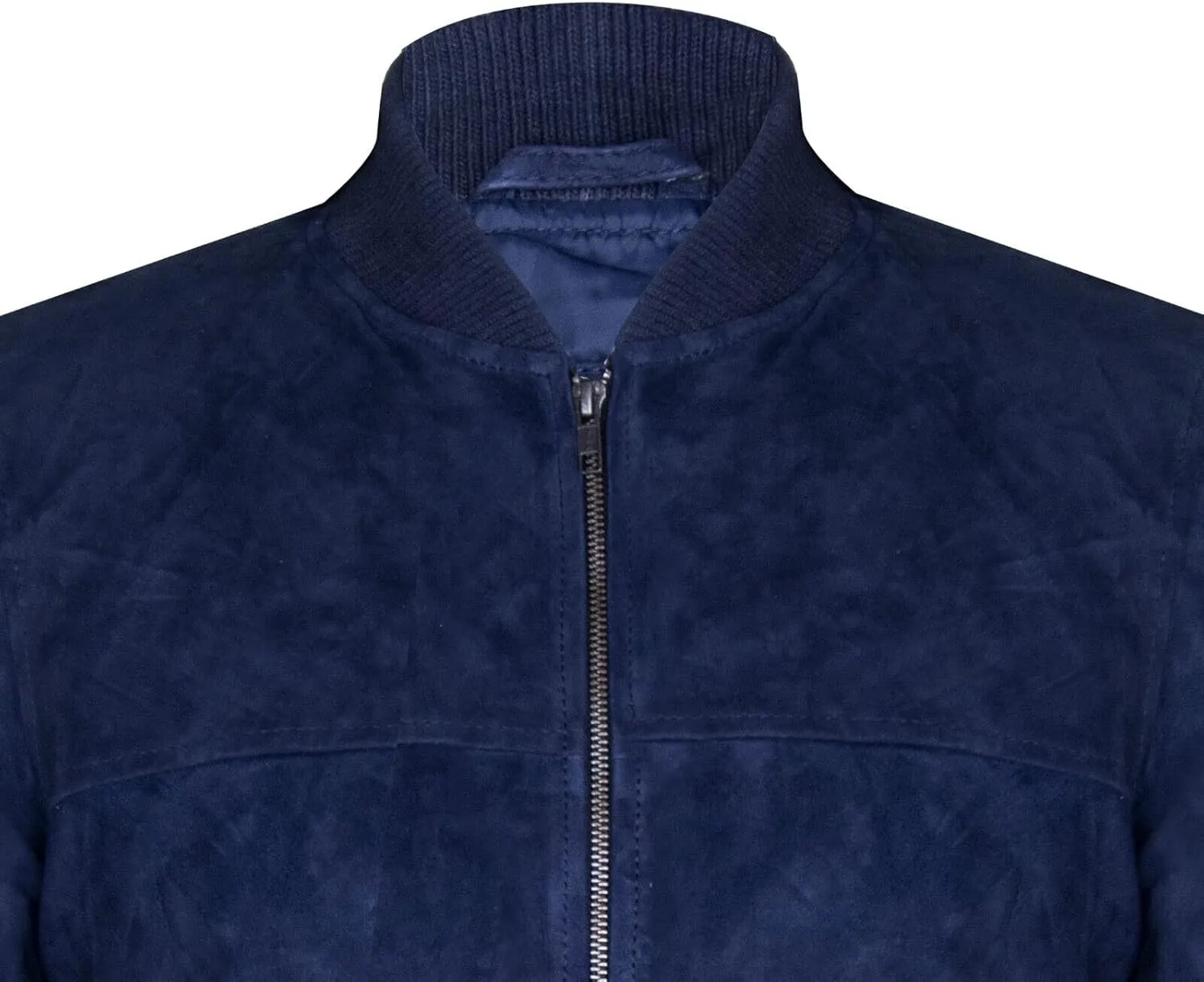 Mens Goat Suede Bomber Jacket Real Genuine Leather MA-1 Varsity Retro