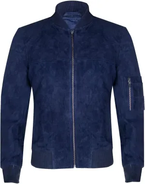 Mens Goat Suede Bomber Jacket Real Genuine Leather MA-1 Varsity Retro