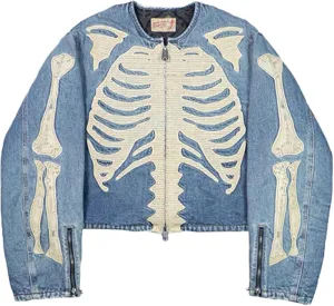 Men's High Street Washed Ripped Armor &Jeans Hip Hop Vintage Metal Button Down Jean Jacket For Unisex