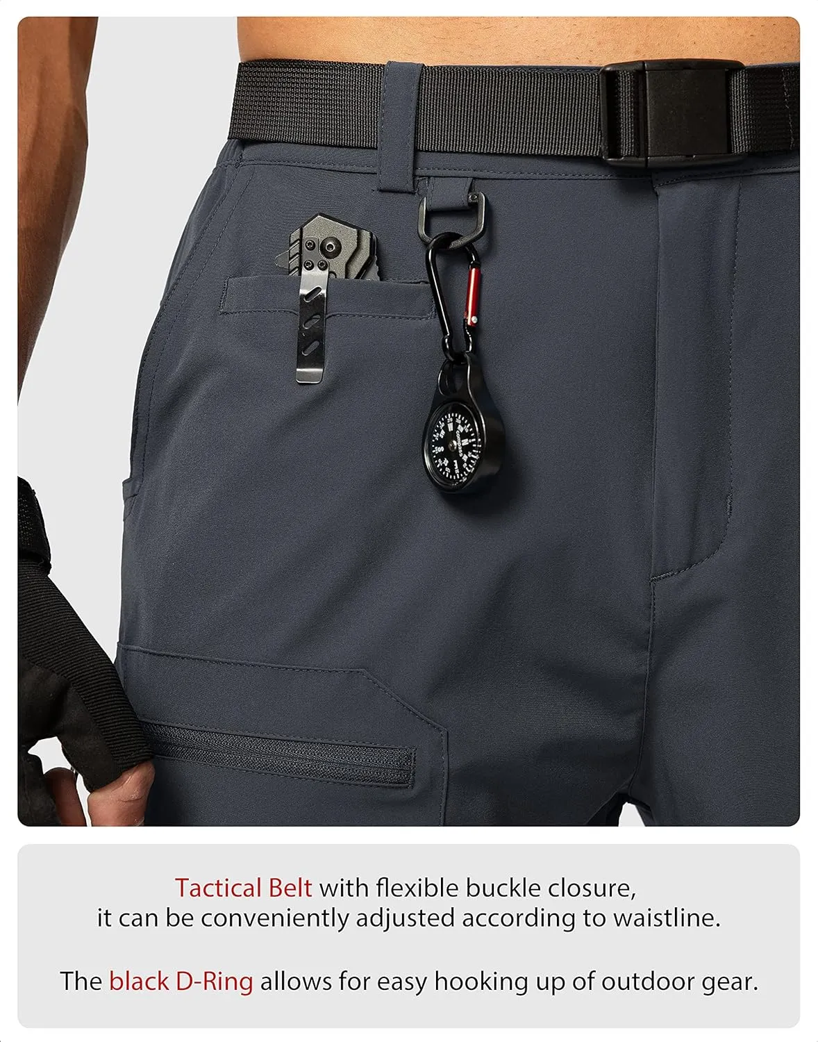 Men's Hiking Cargo Shorts Stretch Quick Dry Outdoor Tactical Shorts for Men with Multi Pocket for Fishing Casual