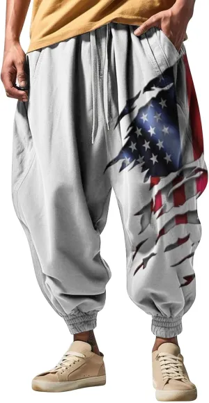 Mens Joggers Sweatpants Fashion Street Feel Casual Sweatpants Men Cotton Baggy Hippie Yoga Harem Pants Baggy