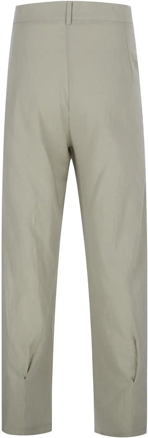Mens Linen Harem Drawstring Pants, Casual Elastic Waist Lightweight Hippie Loose Wide Leg Pants with Pocket