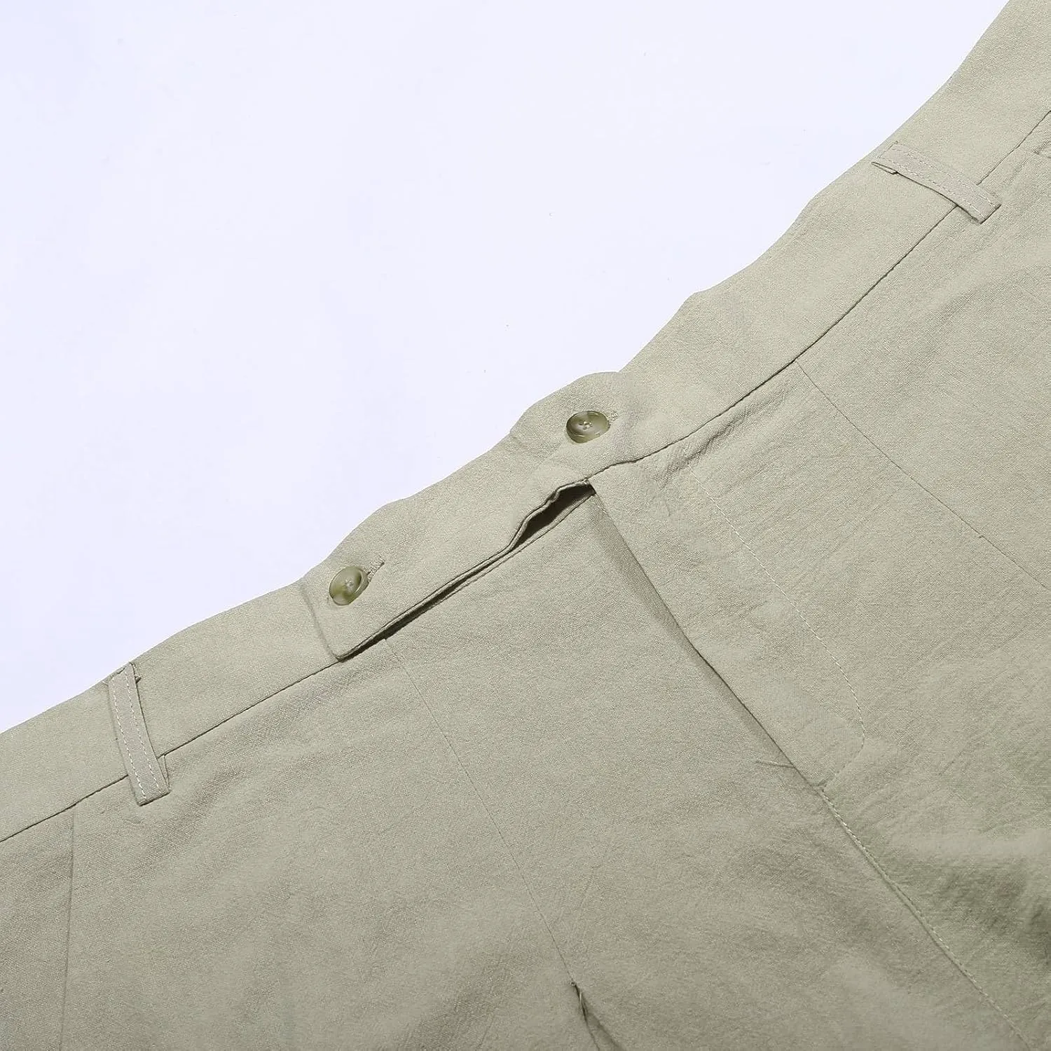 Mens Linen Harem Drawstring Pants, Casual Elastic Waist Lightweight Hippie Loose Wide Leg Pants with Pocket