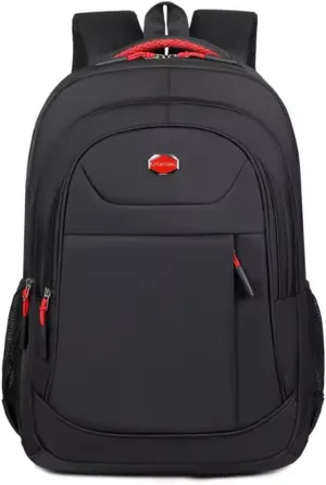 Men's Oxford Waterproof Backpack - Business Laptop Bag, Leisure Travel Rucksack, High School and College Student Backpack (Red)