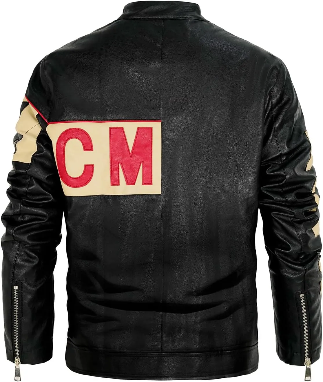 Men's PU Leather Motorcycle Jacket Winter Moto Clothing Fashion Warm Overcoat