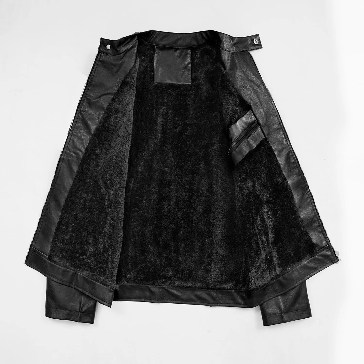 Men's PU Leather Motorcycle Jacket Winter Moto Clothing Fashion Warm Overcoat