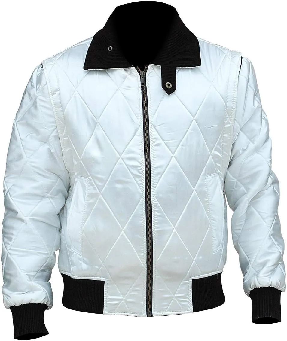 Mens Scorpio Logo Embroidered Quilted Lightweight Satin Bomber Jacket