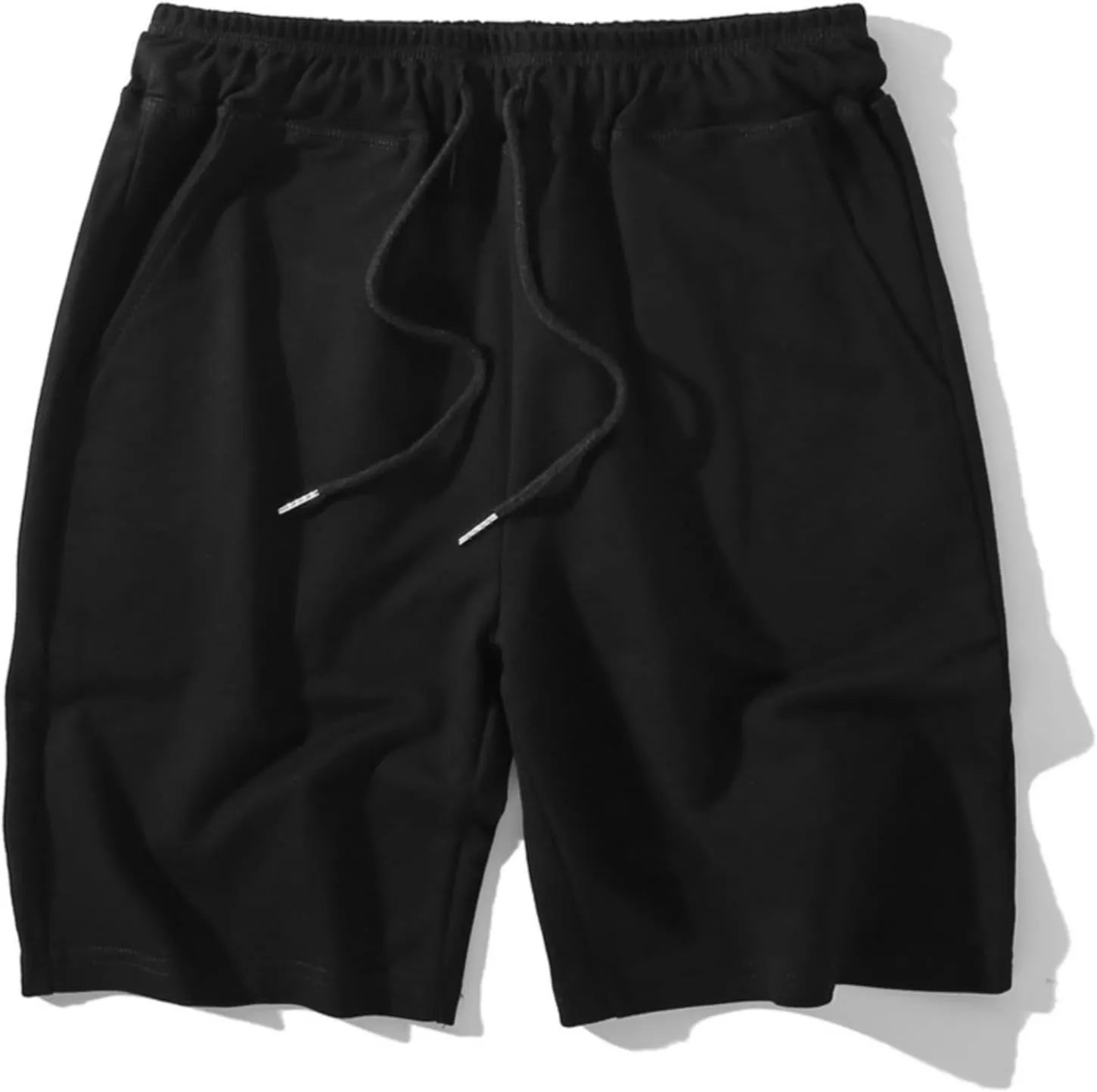 Mens Summer Shorts Drawstring Stretch Waist Chino Short Home Lounge Athletic Gym Lightweight Pants with Pockets